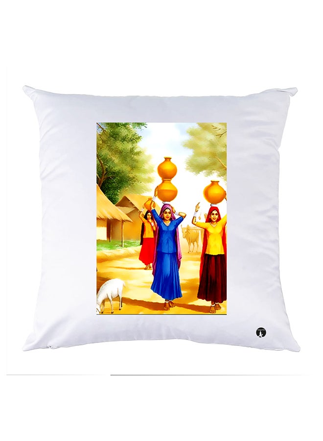 وسادة مزيّنة بنقشة مطبوعة polyester أبيض 30x30سم