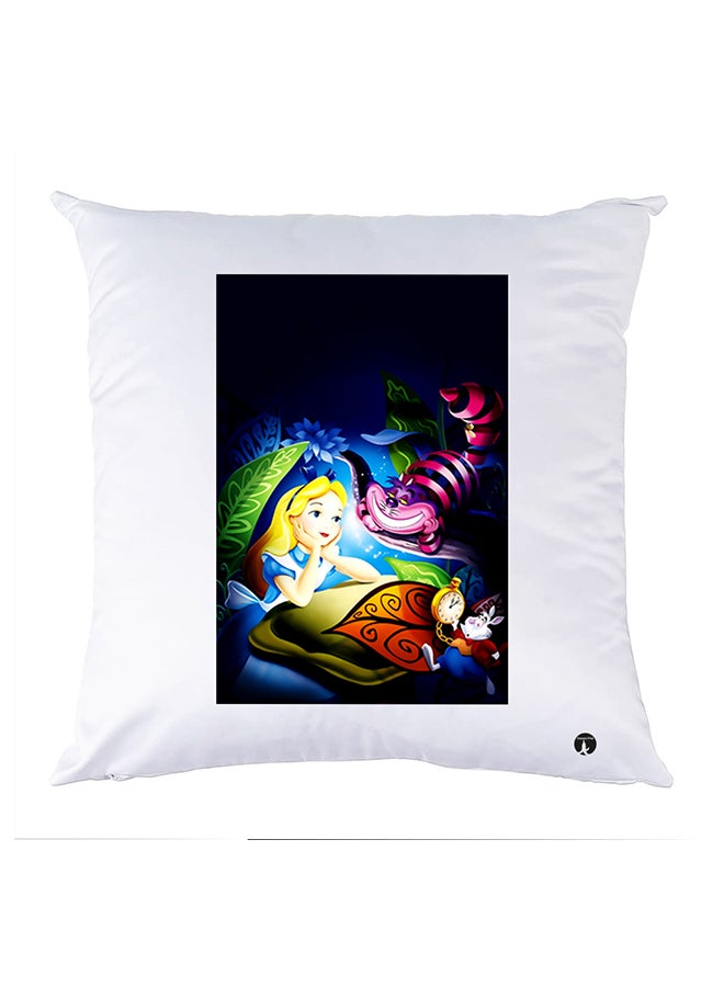 غطاء وسادة مطبوع polyester أبيض 30x30سم