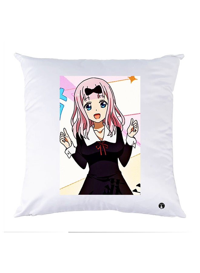 بي بي غطاء وسادة مطبوع بوليستر أبيض 30x30سم