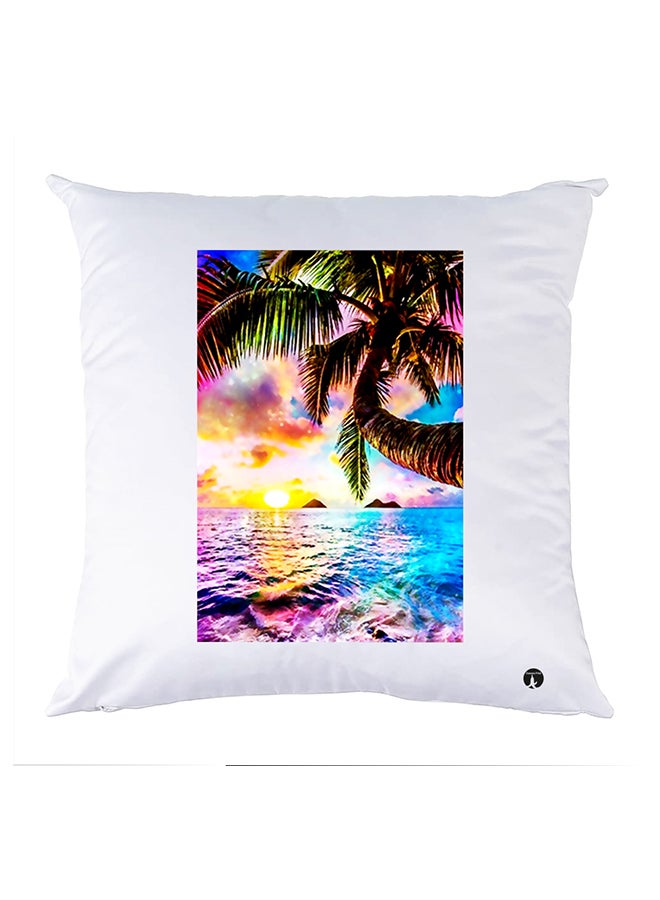 Printed Pillow Case polyester White 30x30cm