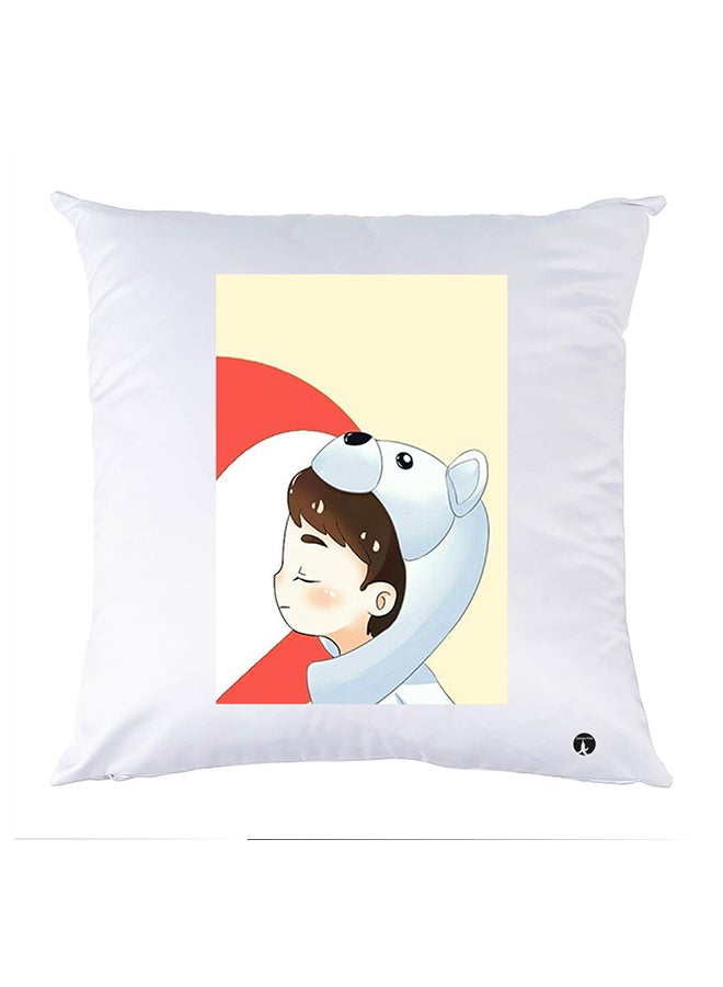 Printed Pillow Polyester White 30x30cm