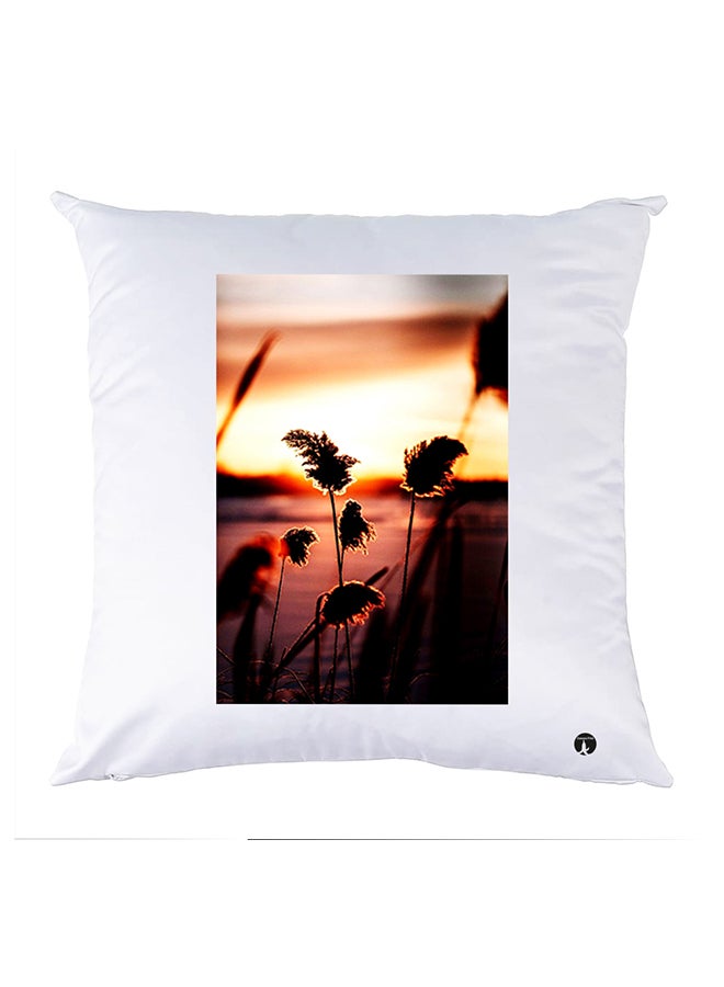 غطاء وسادة مطبوع polyester أبيض 30x30سم