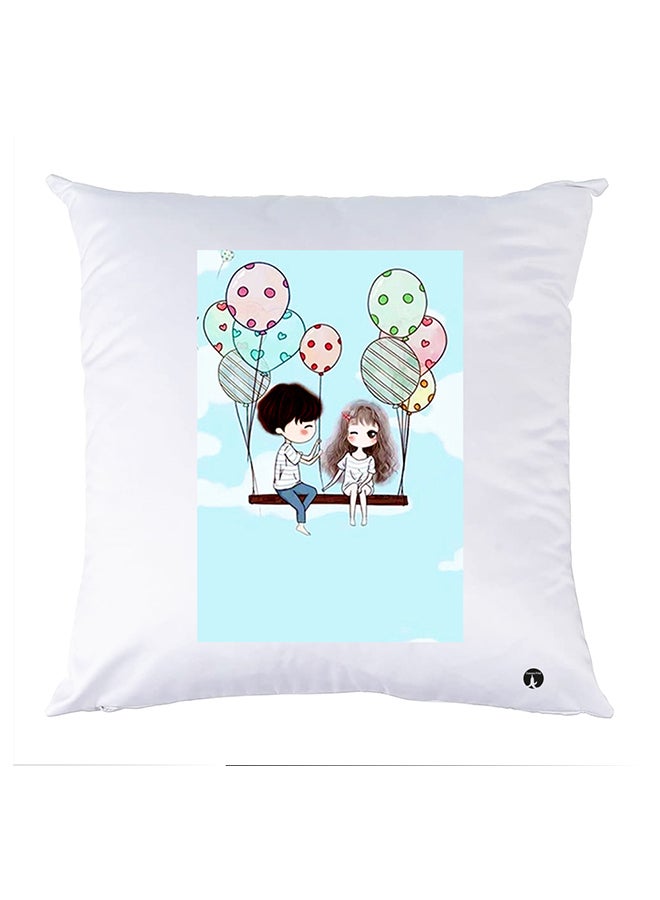 Printed Pillow Case polyester White 30x30cm