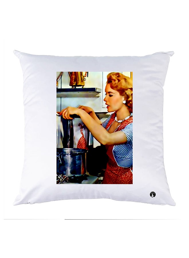 Printed Pillow polyester White 30x30cm