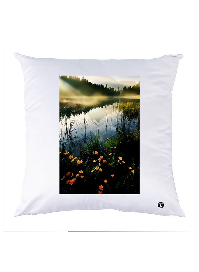 Printed Pillow Case polyester White 30x30cm