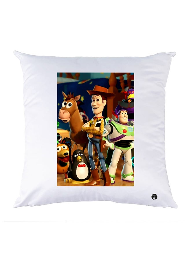 غطاء وسادة مطبوع polyester أبيض 30x30سم