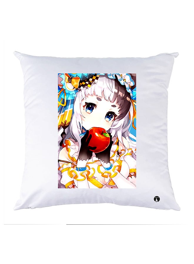 غطاء وسادة مطبوع polyester أبيض 30x30سم