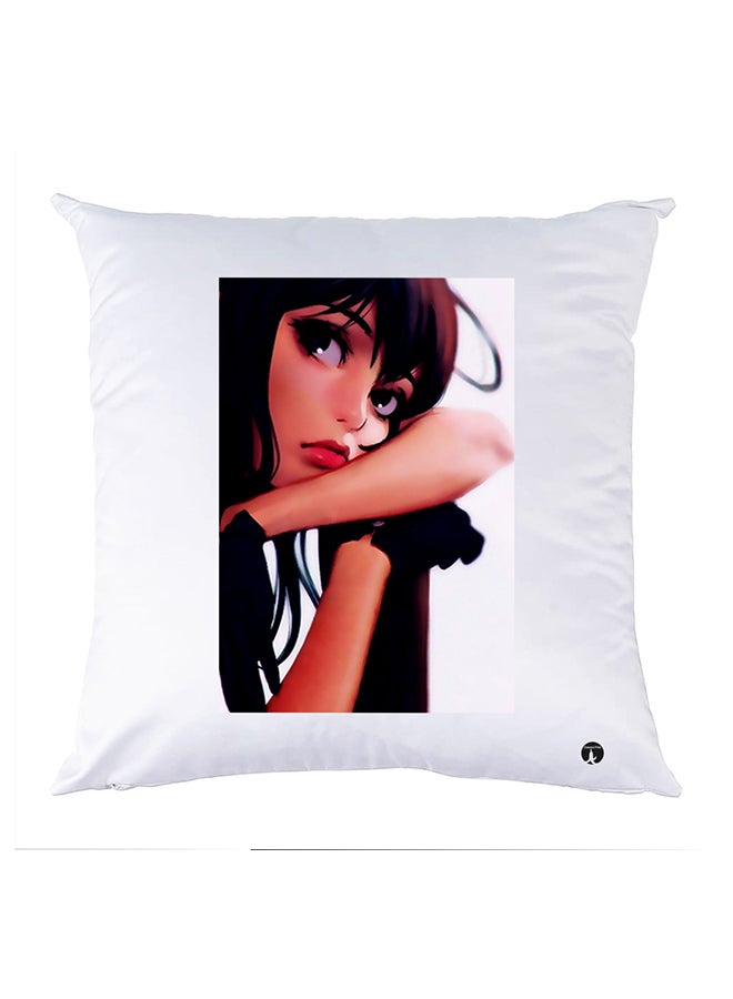 وسادة مزيّنة بنقشة مطبوعة polyester أبيض 30x30سم