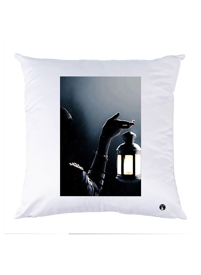 غطاء وسادة مطبوع polyester أبيض 30x30سم