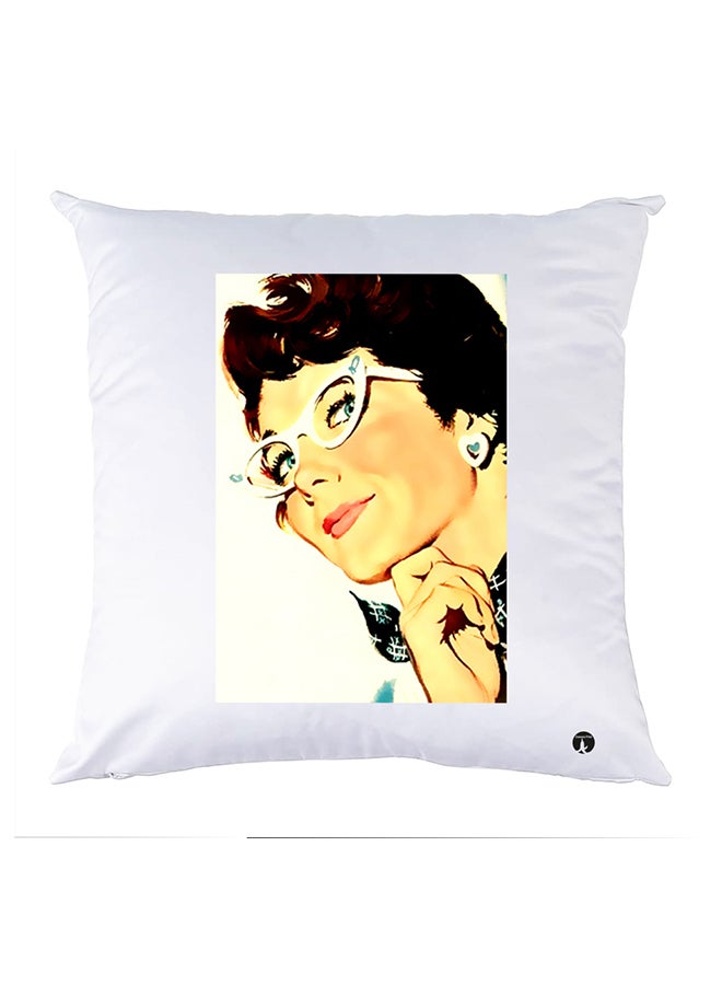 Printed Pillow polyester White 30x30cm