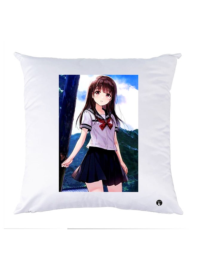 Printed Pillow Case polyester White 30x30cm