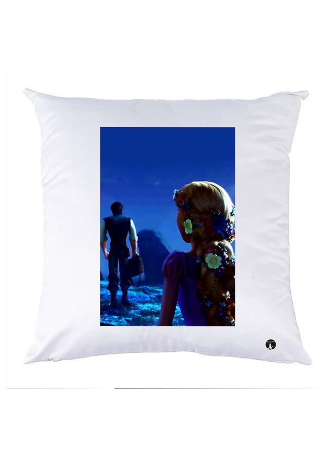غطاء وسادة مطبوع polyester أبيض 30x30سم