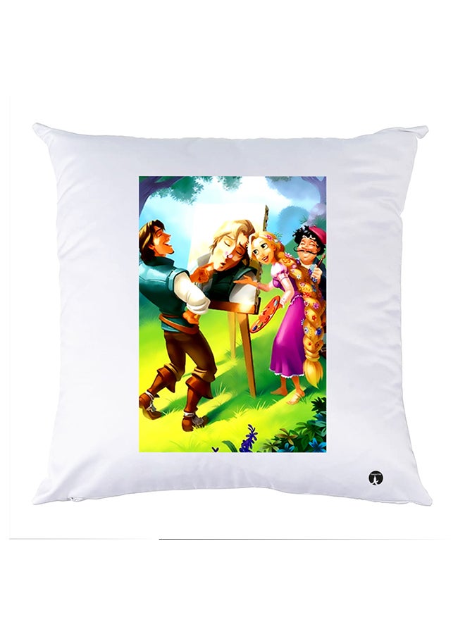 غطاء وسادة مطبوع polyester أبيض 30x30سم