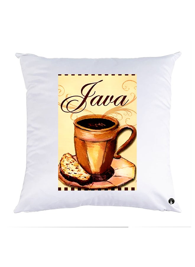 بي بي وسادة مزيّنة بنقشة مطبوعة بوليستر أبيض 30x30سم