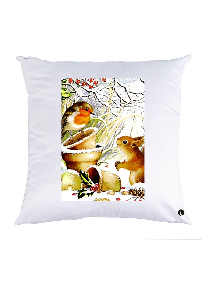 بي بي غطاء وسادة مطبوع polyester أبيض 30x30سم