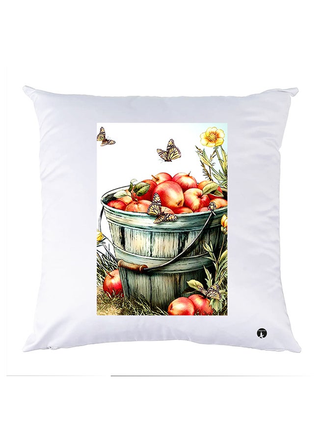 Printed Pillow Case Polyester White 30x30cm