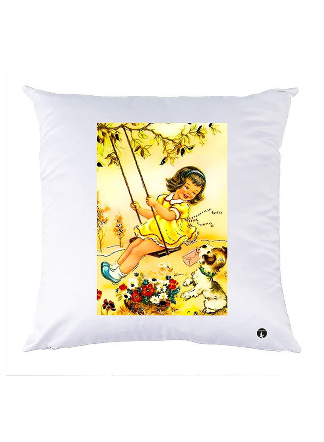 Printed Pillow Case polyester White 30x30cm