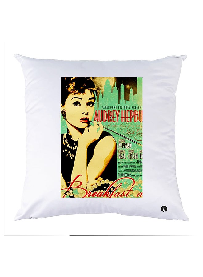 وسادة مزيّنة بنقشة مطبوعة polyester أبيض 30x30سم