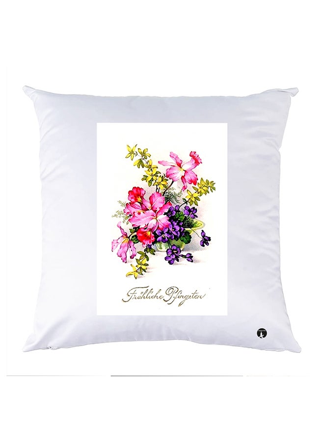 غطاء وسادة مطبوع polyester أبيض 30x30سم