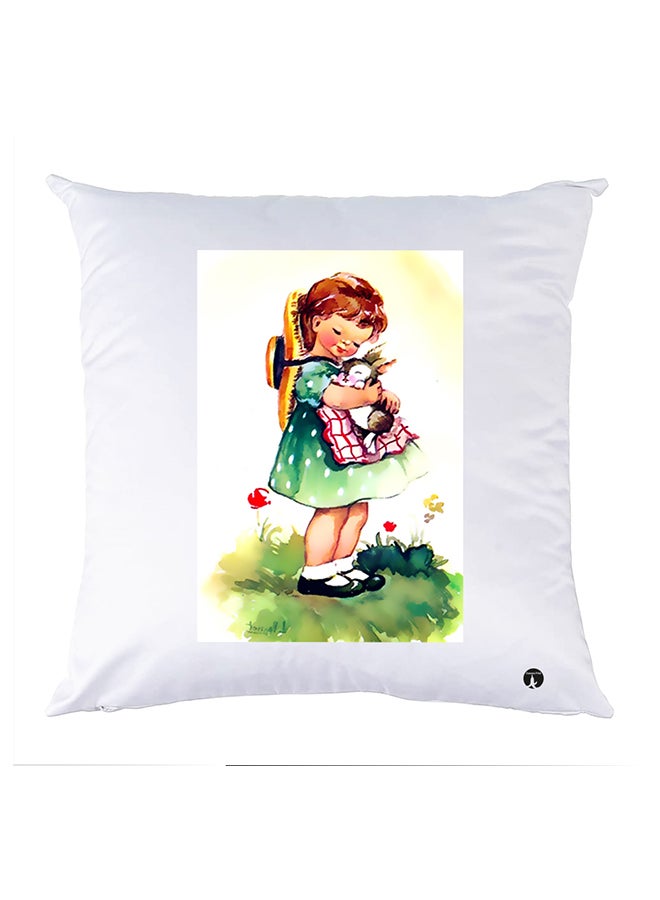 بي بي غطاء وسادة مطبوع polyester أبيض 30x30سم