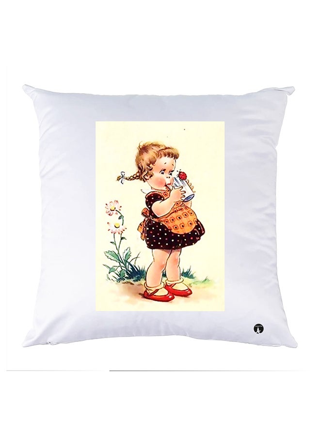 بي بي وسادة مزيّنة بنقشة مطبوعة polyester أبيض 30x30سم