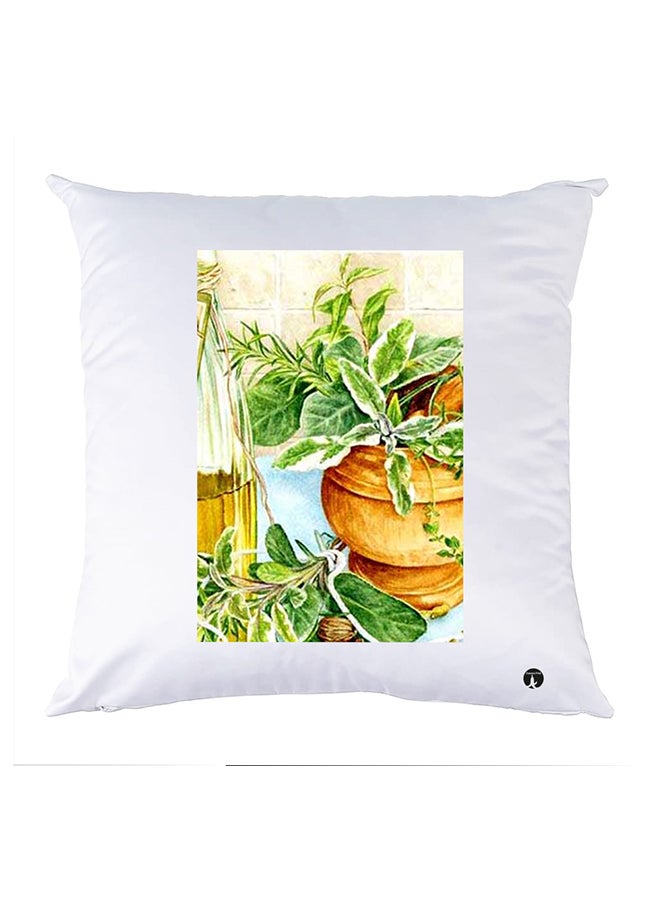 Printed Pillow Case polyester White 30x30cm