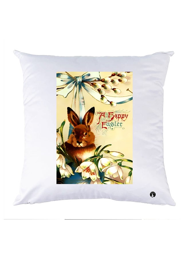 غطاء وسادة مطبوع polyester أبيض 30x30سم