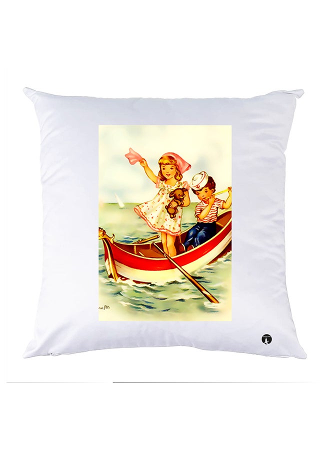 وسادة مزيّنة بنقشة مطبوعة polyester أبيض 30x30سم