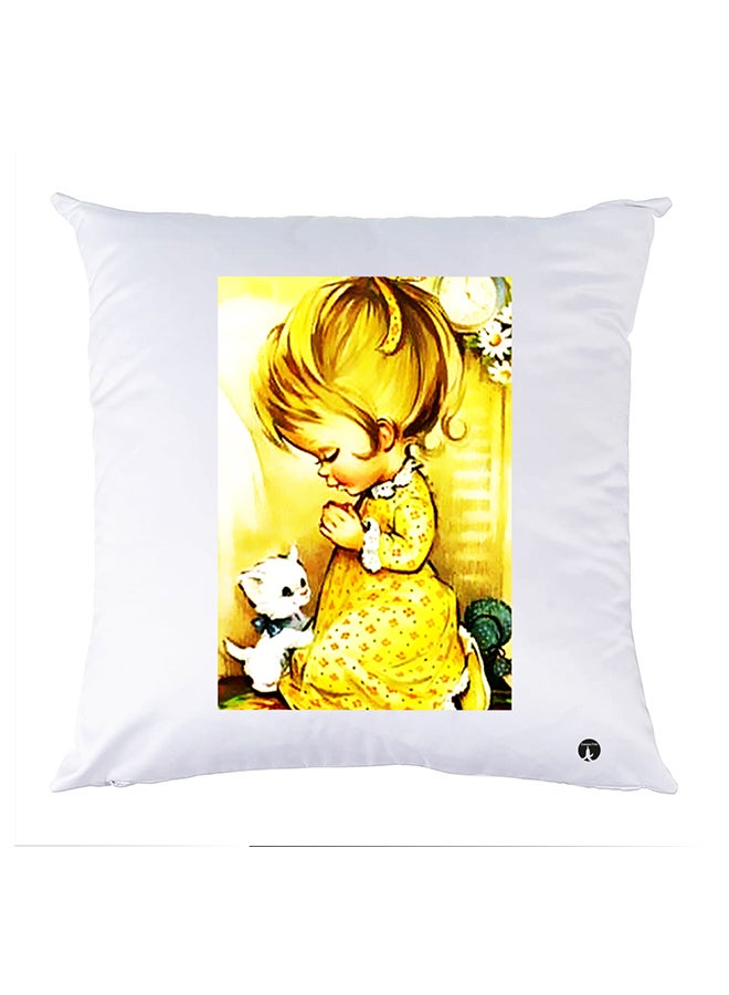 Printed Pillow polyester White 30x30cm