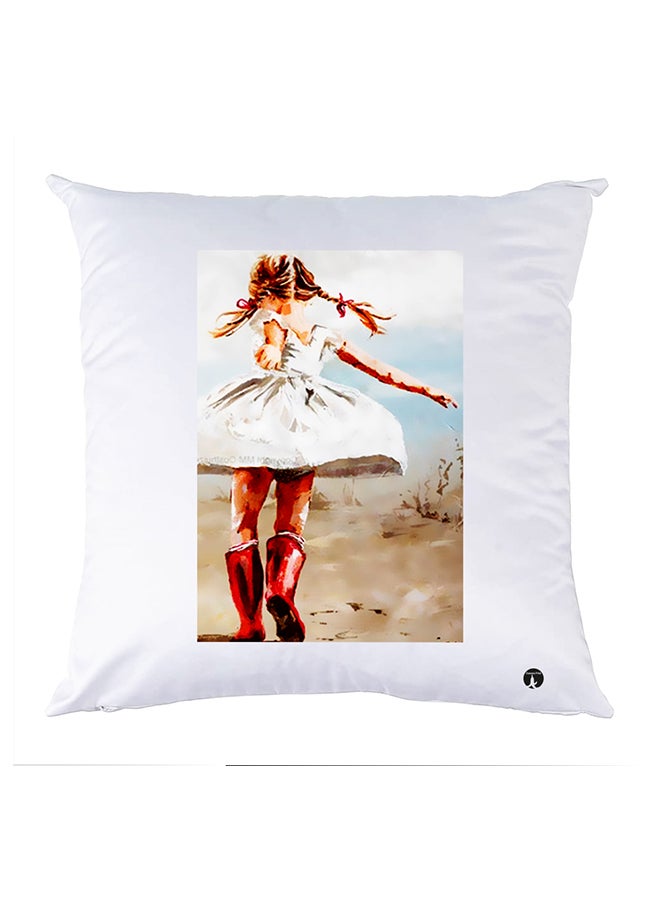 بي بي غطاء وسادة مطبوع بوليستر أبيض