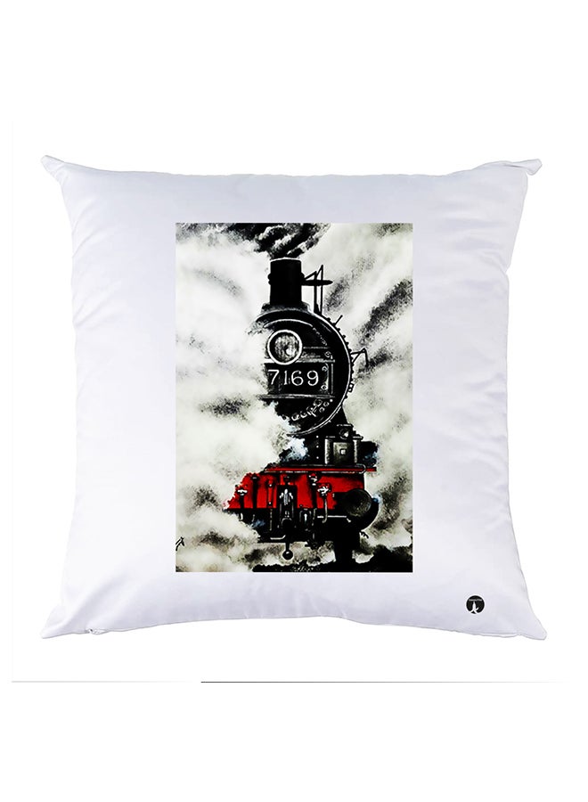 غطاء وسادة مطبوع polyester أبيض 30x30سم