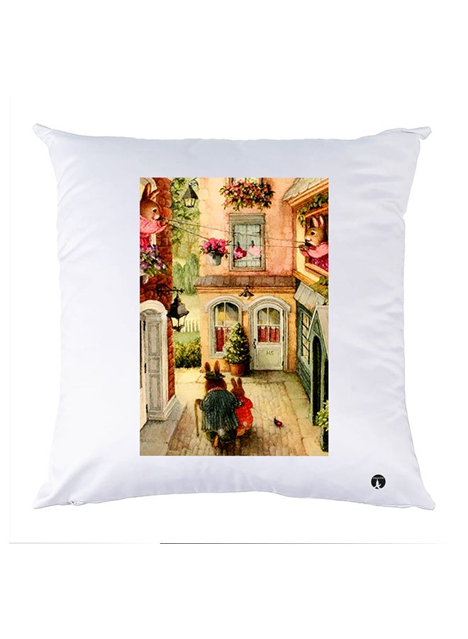 بي بي غطاء وسادة مطبوع polyester أبيض 30x30سم