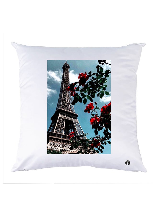 غطاء وسادة مطبوع polyester أبيض 30x30سم