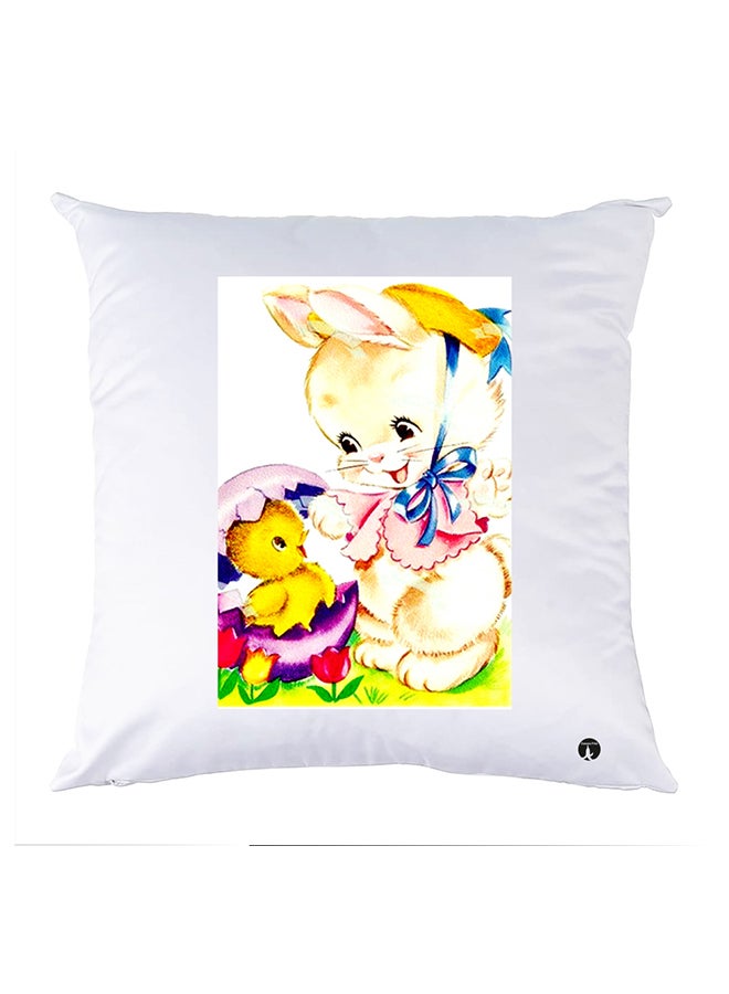 غطاء وسادة مطبوع polyester أبيض 30x30سم