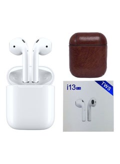TWS Bluetooth In-Ear Earbuds With Charging Case And Cover White/Brown  - Image 1