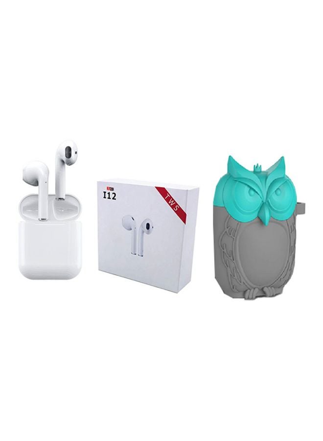 TWS - i12 Bluetooth In-Ear Earphones With Charging Case And Cover White - Image 1