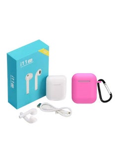 TWS i11 Bluetooth In-Ear Earphones With Charging Case And Cover White  - Image 1