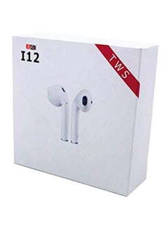 TWS i12 Bluetooth In-Ear Earphones With Charging Case And Case Cover White  - Image 4