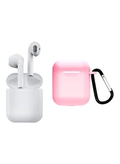 TWS I12 Bluetooth In-Ear Earphones With Charging Case And Cover White  - Image 1