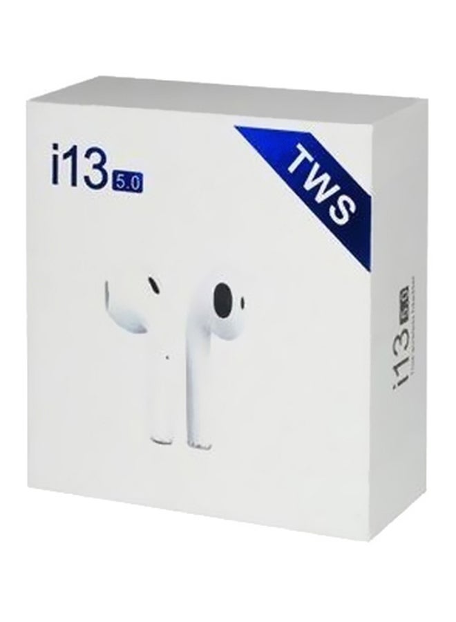 تي دابليو إس سماعات أذن داخلية i13 تعمل بتقنية البلوتوث مزودة بعلبة شحن وغطاء حماية أبيض/رمادي - Image 4