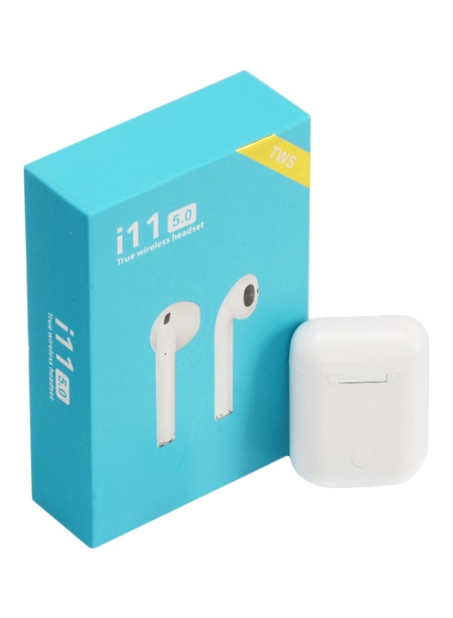 TWS - i11 Bluetooth In-Ear Earphones With Charging Case, Cover And Cable White/Red - Image 1