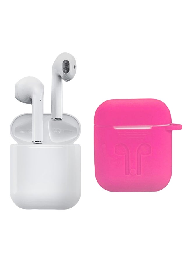 TWS i12 Bluetooth In-Ear Earbuds With Charging Case And Cover White/Pink  - Image 1