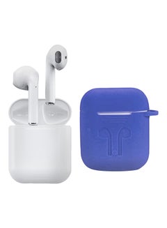 i12 Bluetooth In-Ear Earbuds With Charging Case And Cover White/Blue