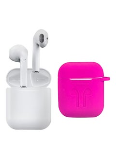 i12 Bluetooth In-Ear Earbuds With Charging Case And Cover White/Pink