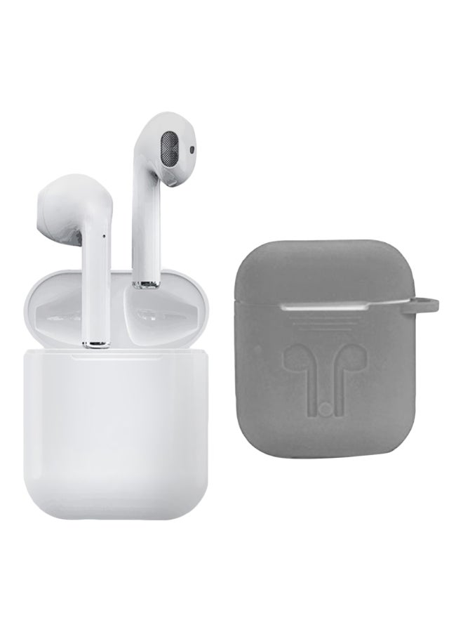 TWS i12 Bluetooth In-Ear Earbuds With Charging Case And Cover White/Grey  - Image 1