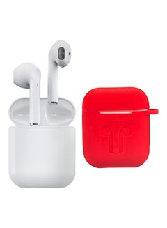 i12 Bluetooth In-Ear Earbuds With Charging Case And Cover White/Red