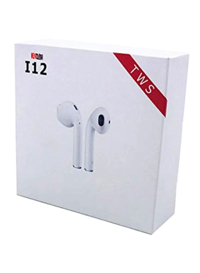 TWS - i12 Bluetooth In-Ear Earbuds With Charging Case And Cover White/Black - Image 1