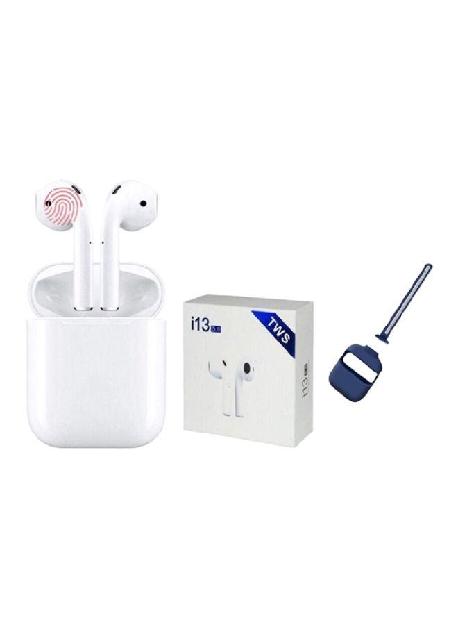 TWS - i12 In-Ear Bluetooth Headphones With Charging Case And Mic White/Blue - Image 1