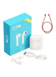 I11 Bluetooth In-Ear Earphones With Mic And Extension Cord White/Red
