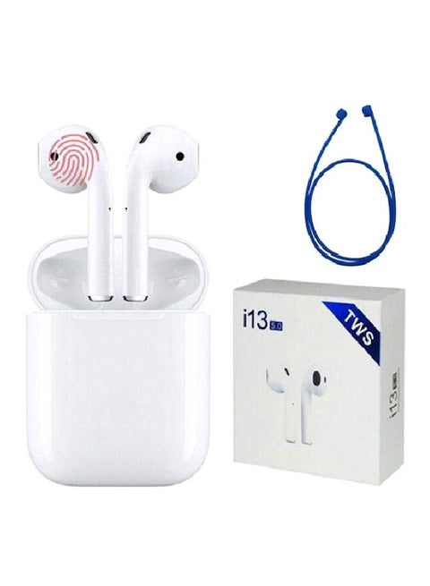 I13 Bluetooth In-Ear Earphones With Mic Charging Case And Extension Cord White